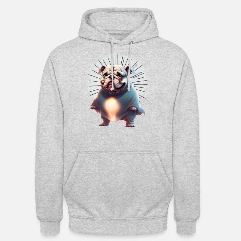 Bouledogue Halloween chien CHIENS - Sweat-shirt à capuche unisexe - gris clair chiné