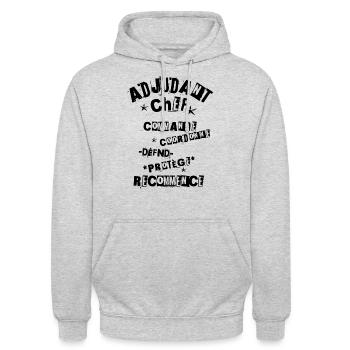 Chief Warrant Officer: Unwavering Leader! N - Unisex Hoodie - light heather grey - Front - Alina (178cm) & Michal (187cm)
