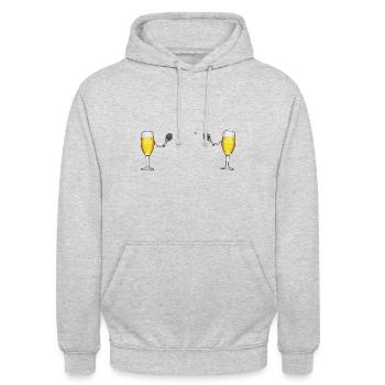 Bier Tennis schwarz - Unisex Hoodie - Hellgrau meliert - Vorne - Alina (178cm) & Michal (187cm)