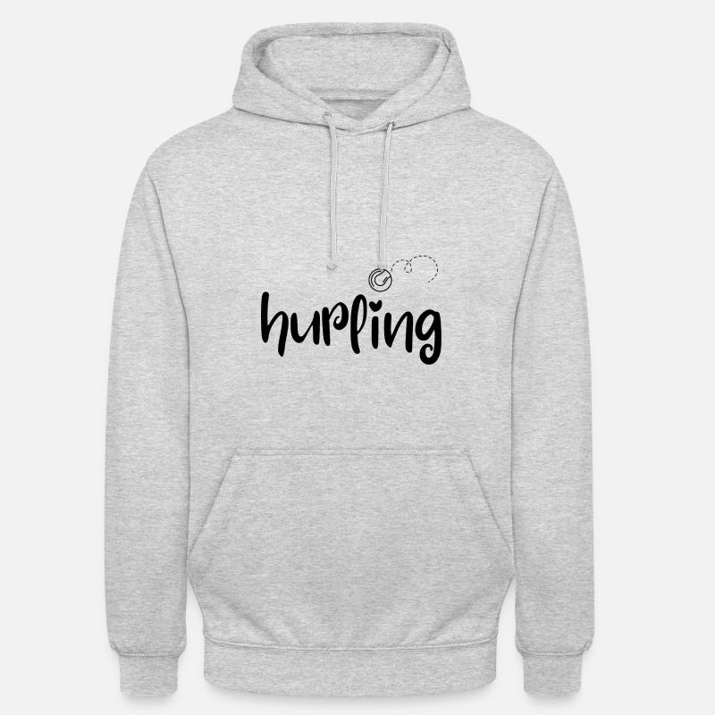 Hurling sliothar. - Sweat-shirt à capuche unisexe - gris clair chiné