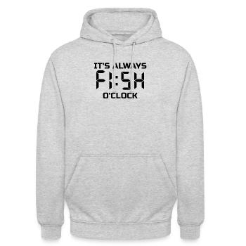 Conception de pêche drôle - cadeau de pêcheur - Sweat-shirt à capuche unisexe - gris clair chiné - Devant - Alina (178cm) & Michal (187cm)
