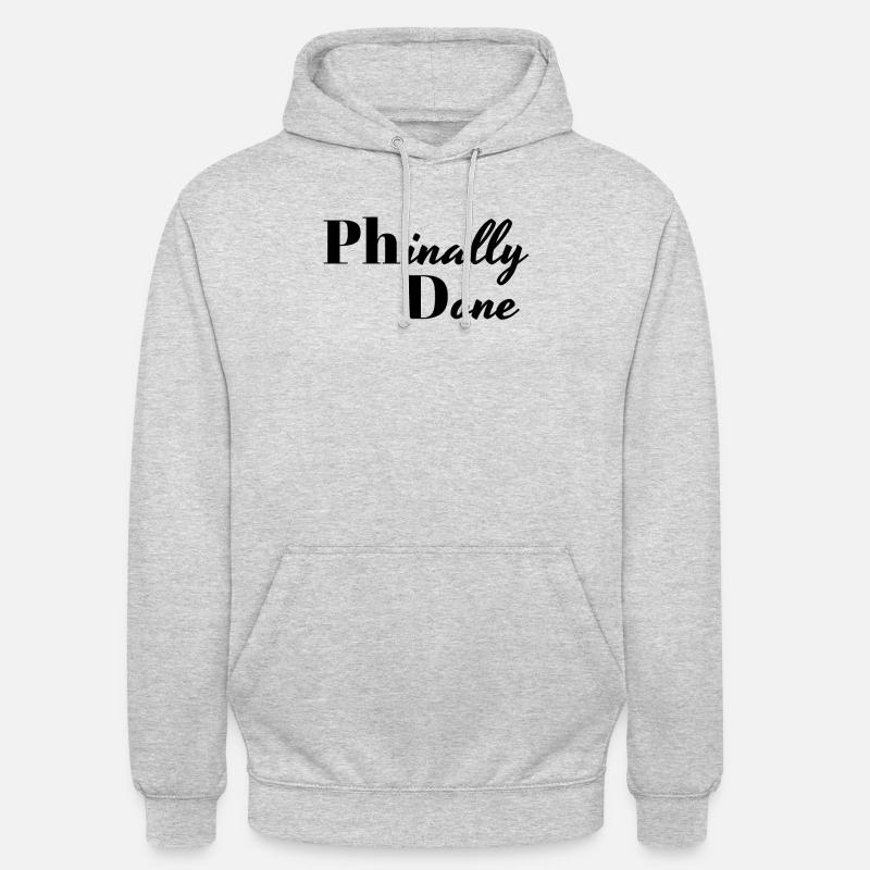 Phinally Done PhD Gift - Unisex Hoodie - light heather grey