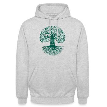 Wurzeln des Pfadfindertums - Unisex Hoodie - Hellgrau meliert - Vorne - Alina (178cm) & Michal (187cm)