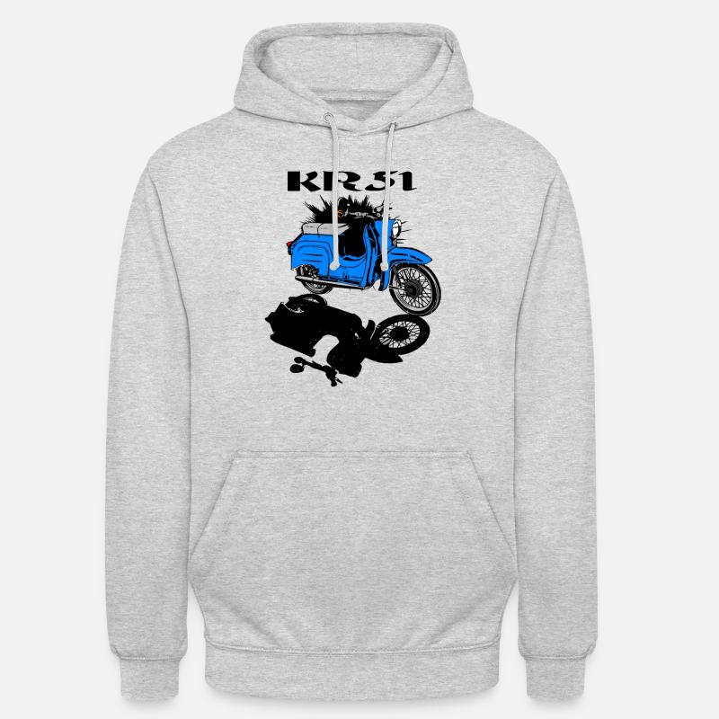 Simson Schwalbe Cyclomoteur - Sweat-shirt à capuche unisexe - gris clair chiné