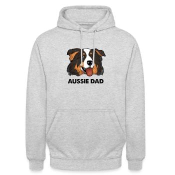 Aussie Dad Berger Australien Papa - Sweat-shirt à capuche unisexe - gris clair chiné - Devant - Alina (178cm) & Michal (187cm)