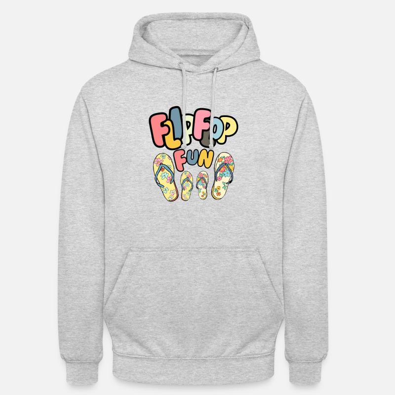 TONG à fleurs - Sweat-shirt à capuche unisexe - gris clair chiné