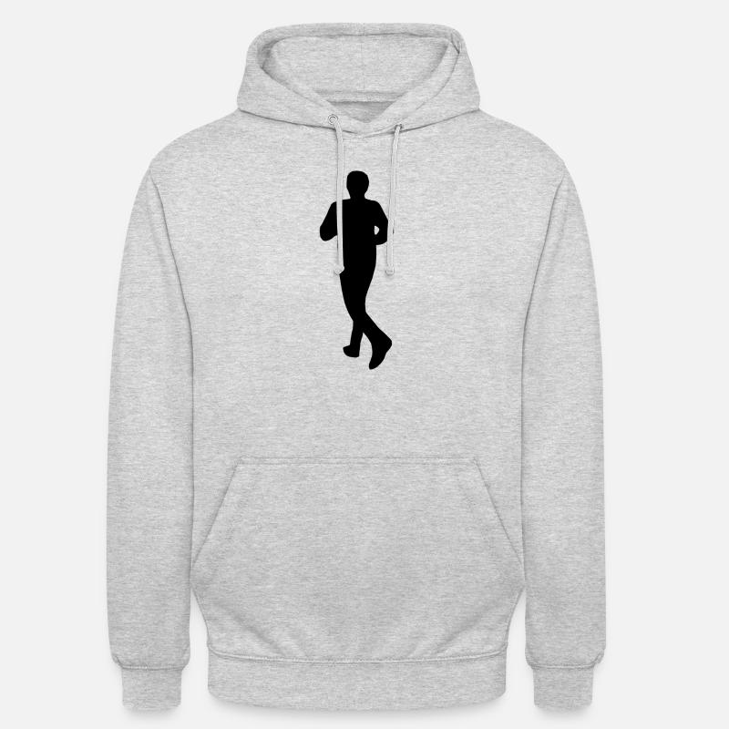 Coureur en cours d'exécution - Sweat-shirt à capuche unisexe - gris clair chiné