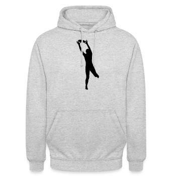 Frisbee Ultimate - Unisex Hoodie - Hellgrau meliert - Vorne - Alina (178cm) & Michal (187cm)