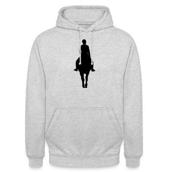 Reiterin - Unisex Hoodie - Hellgrau meliert - Vorne - Alina (178cm) & Michal (187cm)