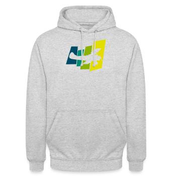Flieger - Unisex Hoodie - Hellgrau meliert - Vorne - Alina (178cm) & Michal (187cm)