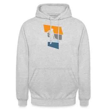 Floorball - Sweat-shirt à capuche unisexe - gris clair chiné - Devant - Alina (178cm) & Michal (187cm)