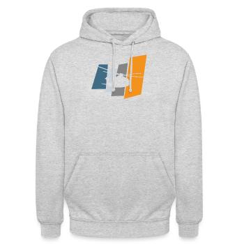 Hubschrauber - Unisex Hoodie - Hellgrau meliert - Vorne - Alina (178cm) & Michal (187cm)
