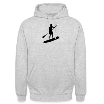 Stand Up Paddler - Unisex Hoodie - Hellgrau meliert - Vorne - Alina (178cm) & Michal (187cm)