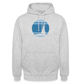Segelschiff - Unisex Hoodie - Hellgrau meliert - Vorne - Alina (178cm) & Michal (187cm)