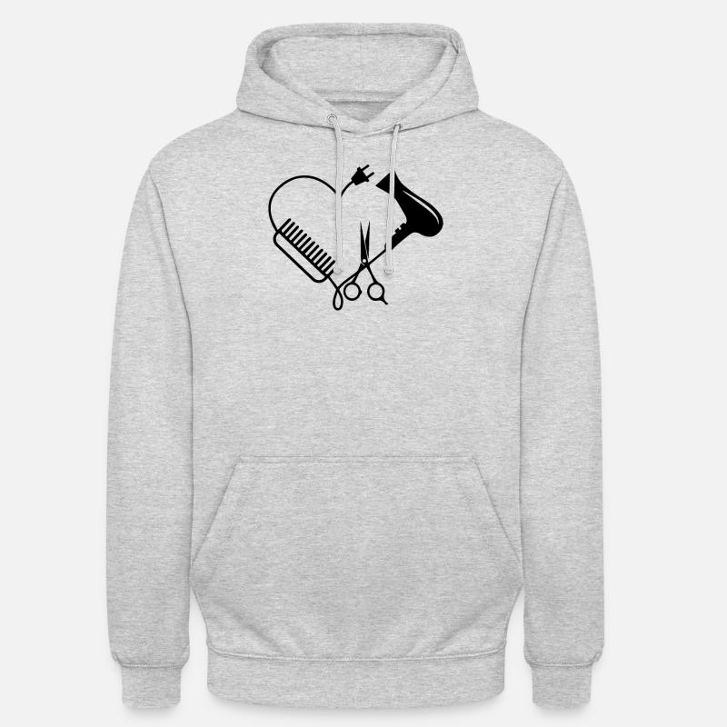 Parrucchiere parrucchiere parrucchiere parrucchiere parrucchiere - Felpa con cappuccio unisex - grigio chiaro melange