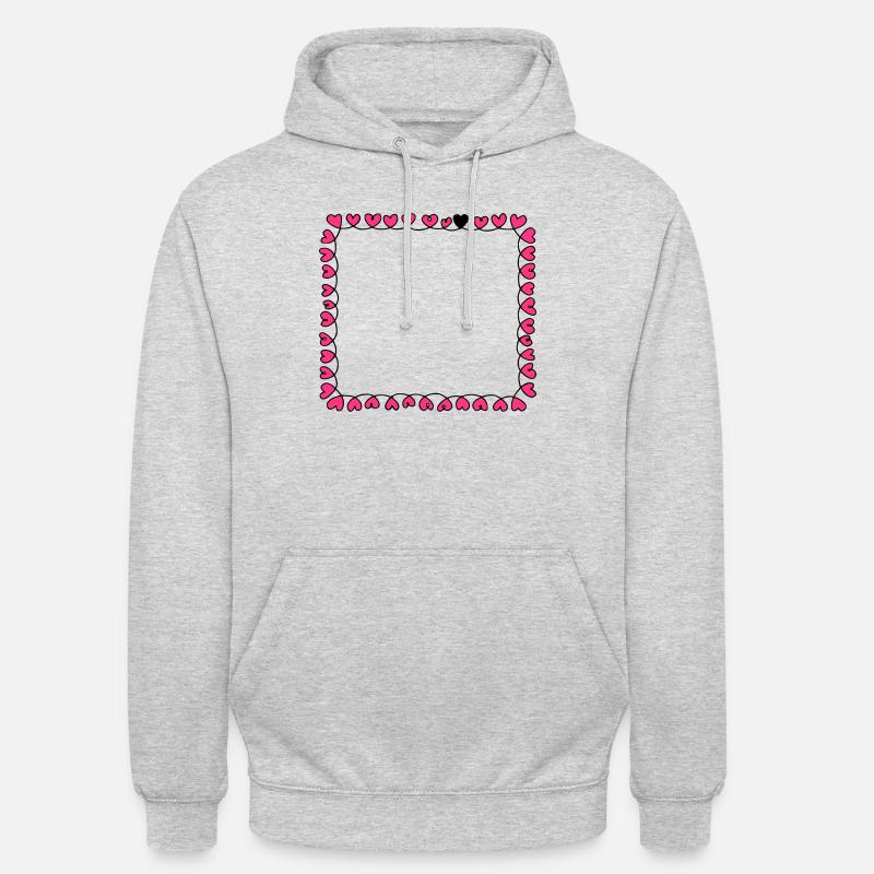 Rahmen Herzen - Unisex Hoodie - Hellgrau meliert