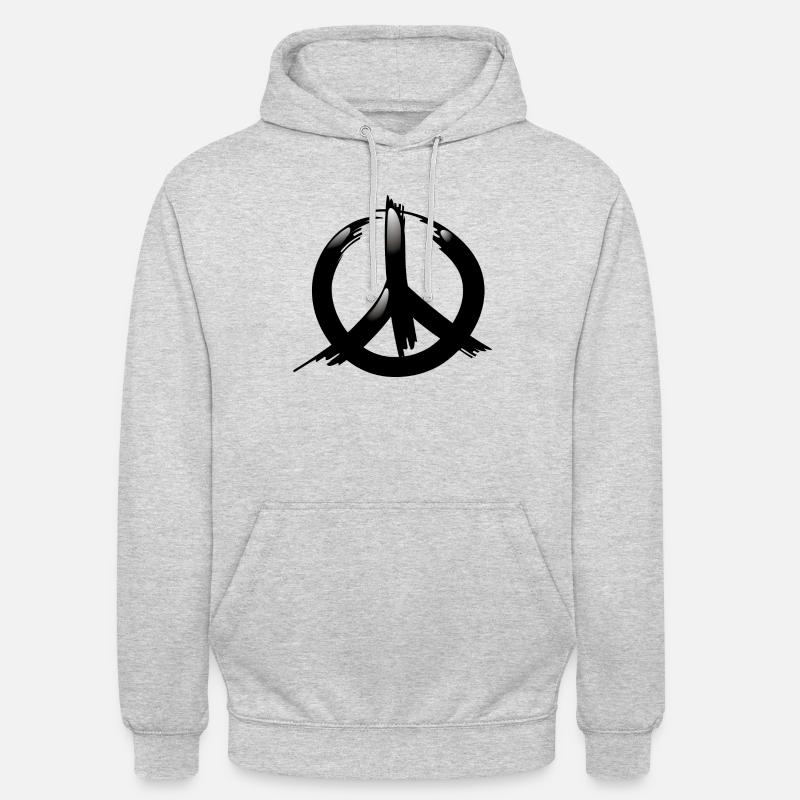 Smiley Peace - Felpa con cappuccio unisex - grigio chiaro melange