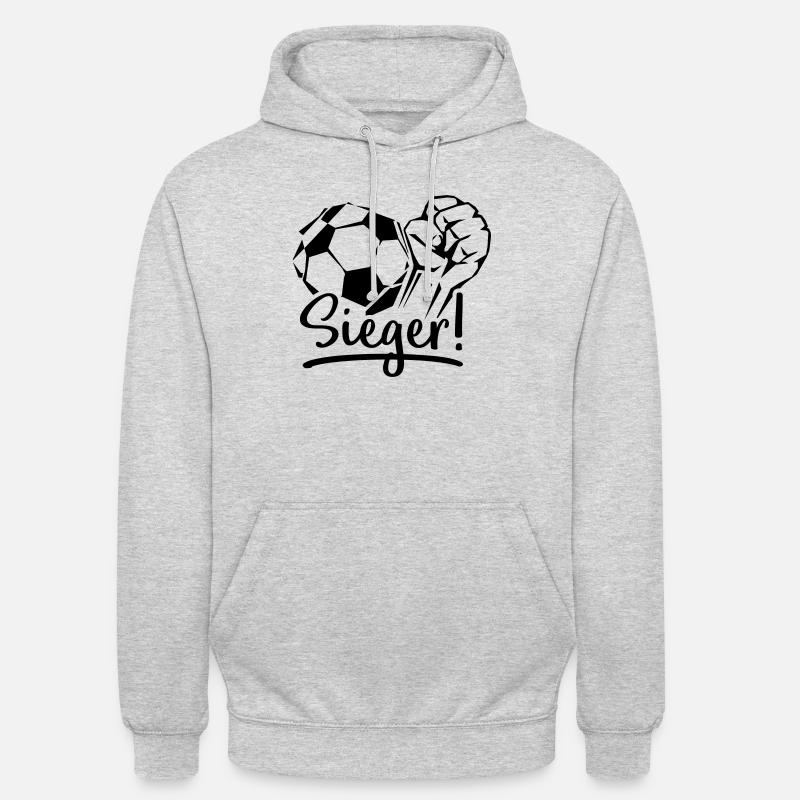 fussball faust sieger - Unisex Hoodie - Hellgrau meliert