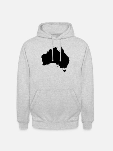 australia map - Unisex Hoodie - Hellgrau meliert