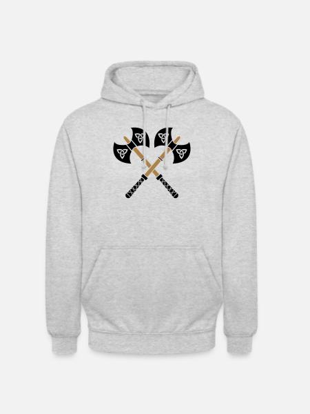 wikinger_aexte_02 - Unisex Hoodie - Hellgrau meliert