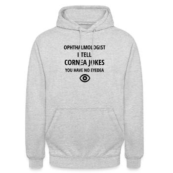 Augenarzt Ophthalmologist | Augenheilkunde Augen - Unisex Hoodie - Hellgrau meliert - Vorne - Alina (178cm) & Michal (187cm)