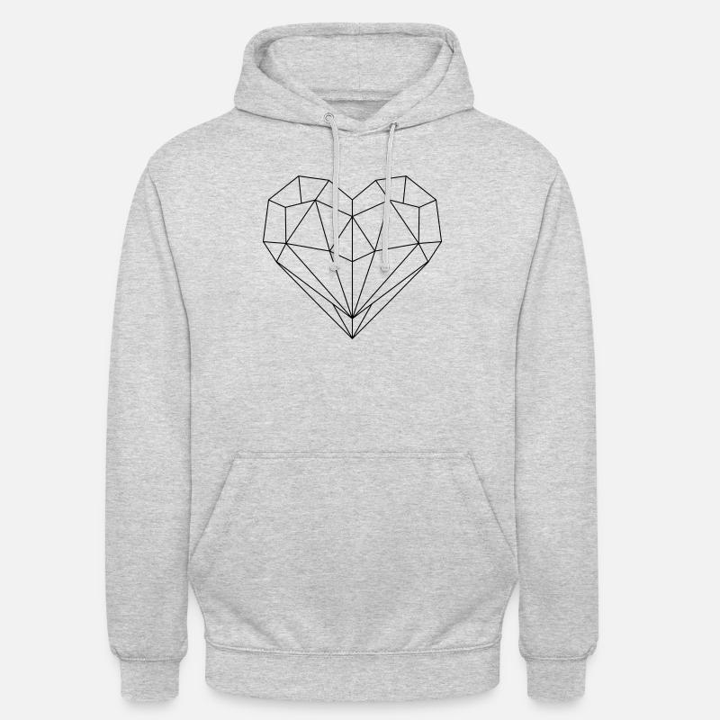 Herz - Unisex Hoodie - Hellgrau meliert