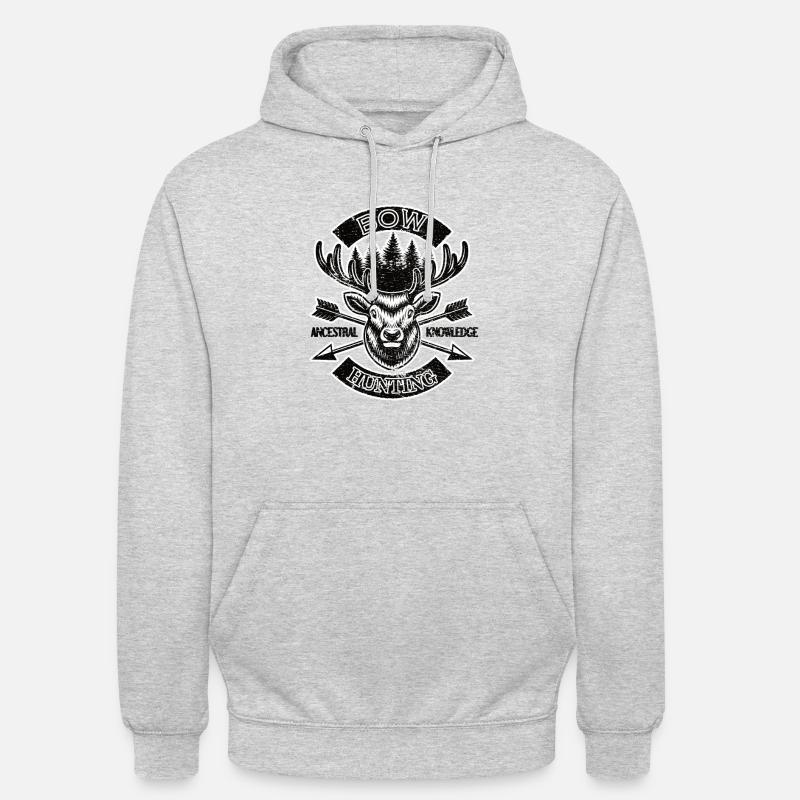 Bogenjagd Bogenschießen Jagd Bogenschütze Jäger - Unisex Hoodie - Hellgrau meliert