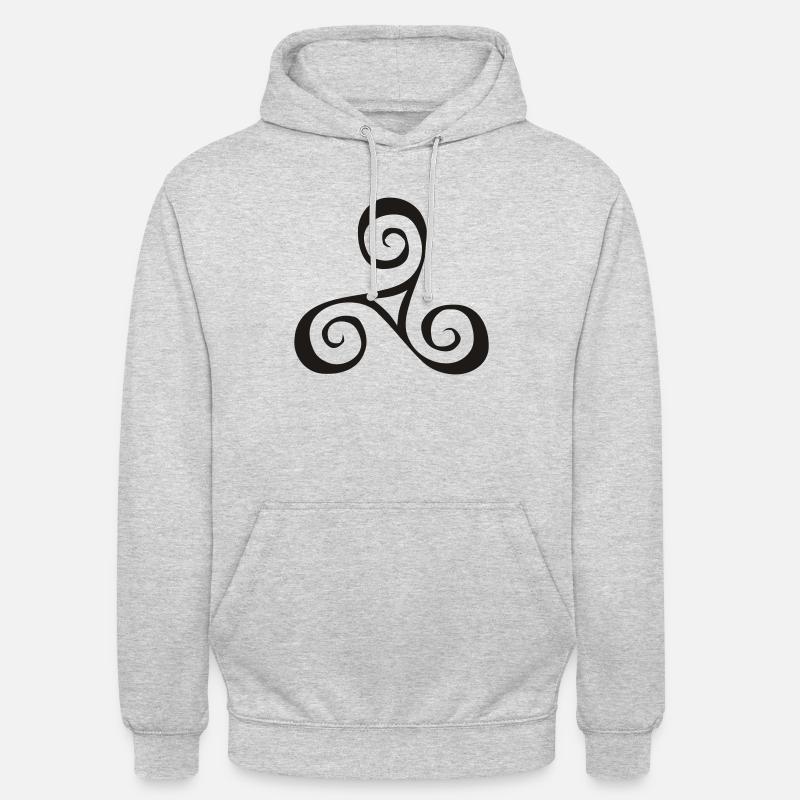 Triskele - Unisex Hoodie - Hellgrau meliert