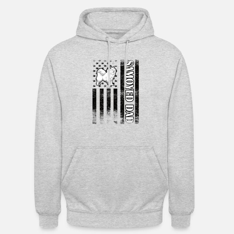 Samoyède Papa Samoyède Propriétaire Samoyède Amant - Sweat-shirt à capuche unisexe - gris clair chiné