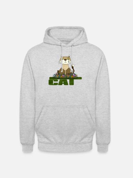 Gatto - Felpa con cappuccio unisex - grigio chiaro melange