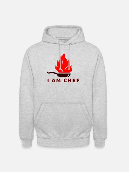 I am Chef Logo - Unisex Hoodie - light heather grey