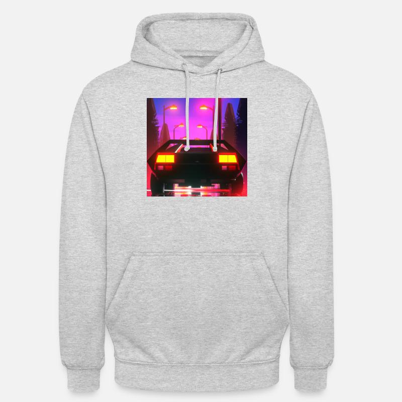 Ein cooles Auto in Retro Optik - Unisex Hoodie - Hellgrau meliert