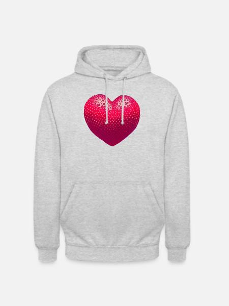 Strawberry heart - Unisex Hoodie - light heather grey