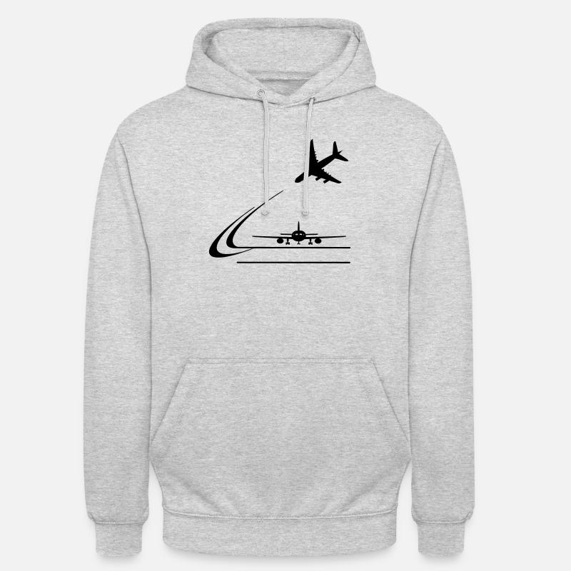 Atterrissage d’aéronefs - Sweat-shirt à capuche unisexe - gris clair chiné