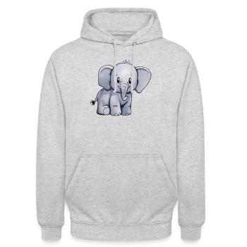 Elephant Elephant Baby - Unisex Hoodie - light heather grey - Front - Alina (178cm) & Michal (187cm)
