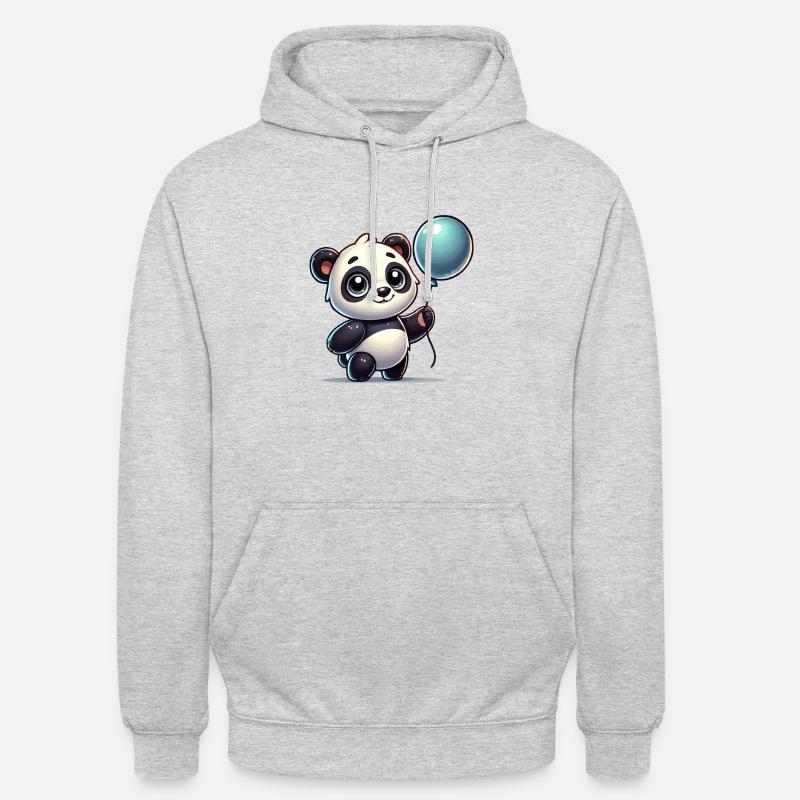 panda comic ballon - Unisex Hoodie - Hellgrau meliert