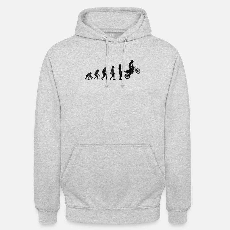 Cadeau d’évolution de motocross - Sweat-shirt à capuche unisexe - gris clair chiné