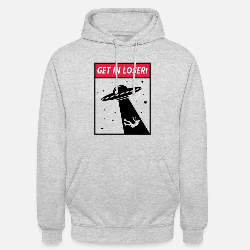 Enlèvement extraterrestre d'OVNI - Sweat-shirt à capuche unisexe - gris clair chiné