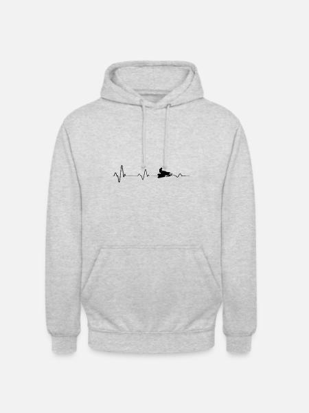 Heartline Snowmobile - Unisex Hoodie - Hellgrau meliert