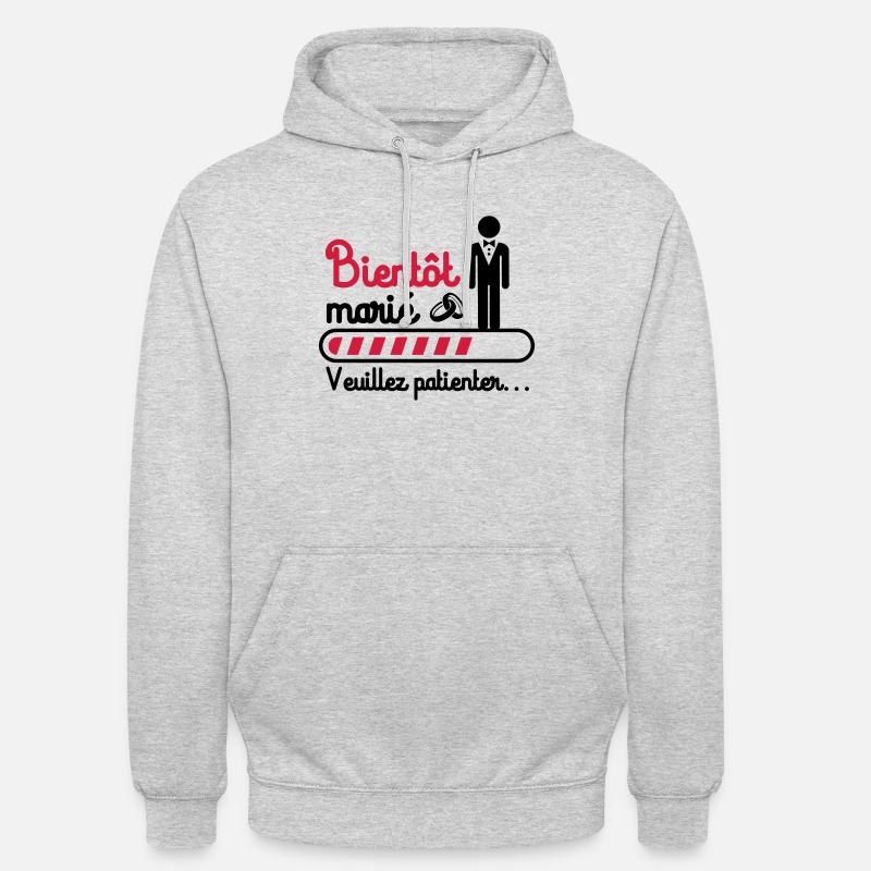 Bientôt marié Enterrement De Vie De Garçon - Sweat-shirt à capuche unisexe - gris clair chiné