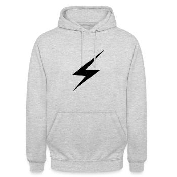 Blitz Lightning - Unisex Hoodie - Hellgrau meliert - Vorne - Alina (178cm) & Michal (187cm)