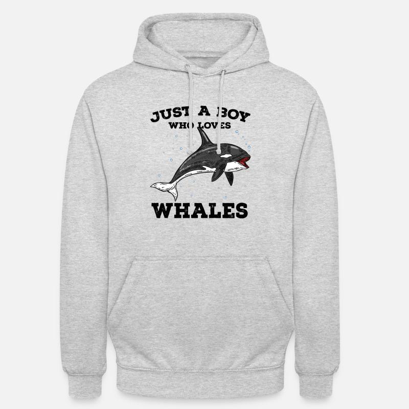 Baleines - Sweat-shirt à capuche unisexe - gris clair chiné