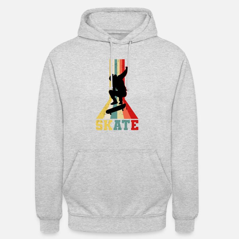 planche à roulette - Sweat-shirt à capuche unisexe - gris clair chiné