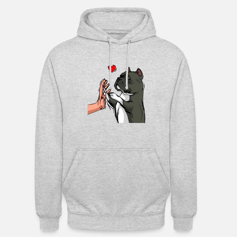 American Bully amour chiens Maman - Sweat-shirt à capuche unisexe - gris clair chiné