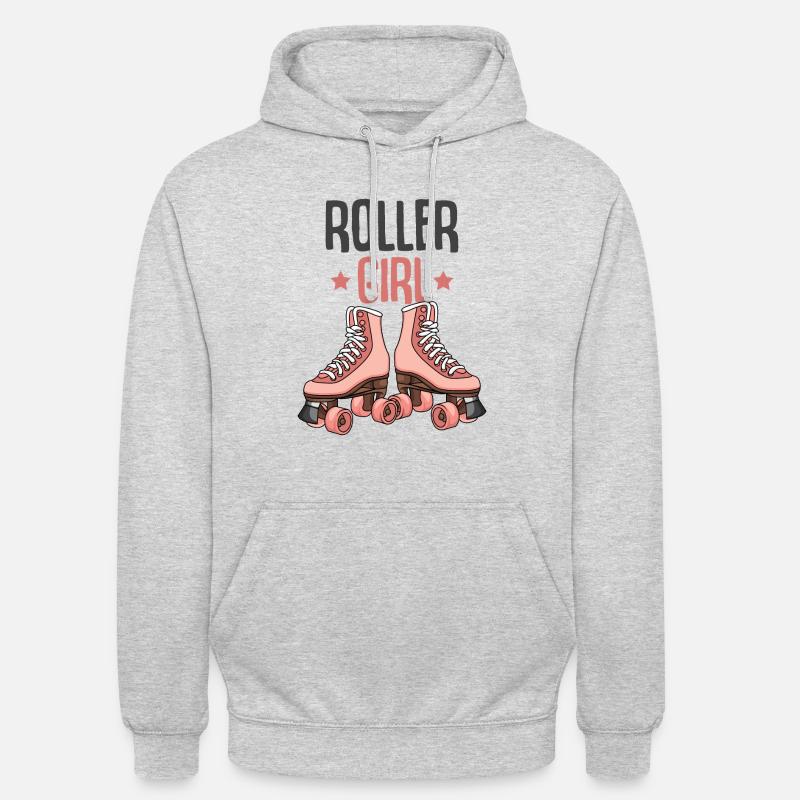Rollschuh Mädchen - Unisex Hoodie - Hellgrau meliert