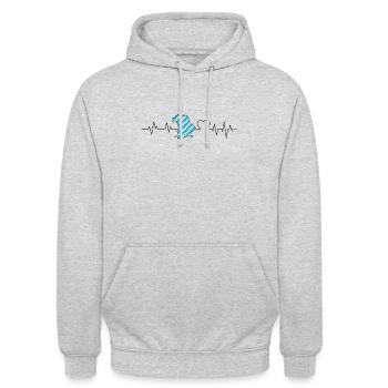 Bayern - Unisex Hoodie - Hellgrau meliert - Vorne - Alina (178cm) & Michal (187cm)