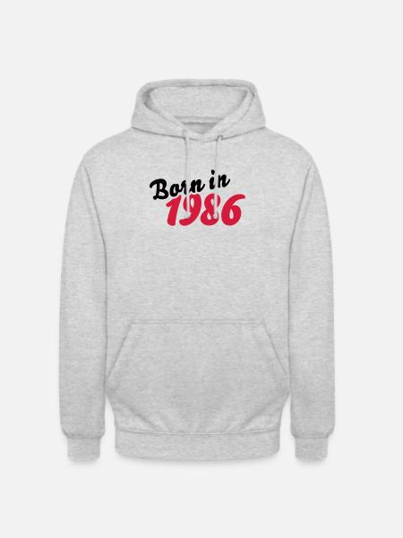Born in 1986 - Unisex Hoodie - Hellgrau meliert