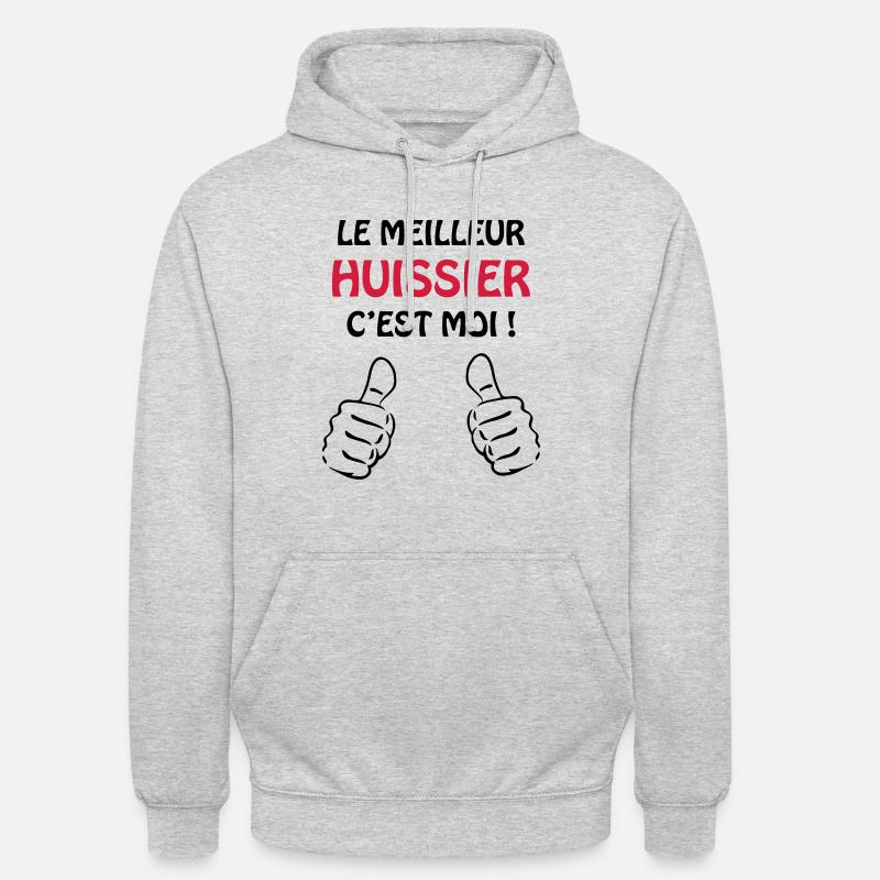 Le meilleur Huissier c'est moi - Sweat-shirt à capuche unisexe - gris clair chiné