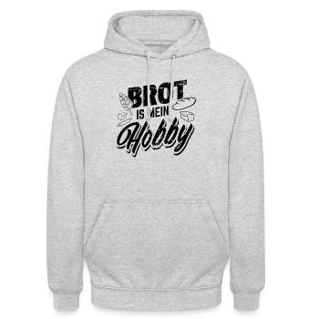 Brot Backen Hobby | Bäcker Bäckerin Beruf Geschenk - Unisex Hoodie - Hellgrau meliert - Vorne - Alina (178cm) & Michal (187cm)