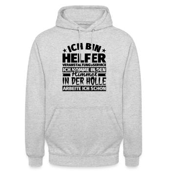 Helfer Veranstaltungsservice Geschenk lustig Himme - Unisex Hoodie - Hellgrau meliert - Vorne - Alina (178cm) & Michal (187cm)